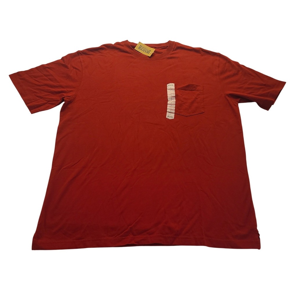 Duluth Trading Co Longtail T Shirt Mens XL Red Short Sleeve Pocket Tee Cotton